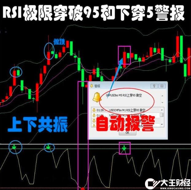 RSI極限反轉(zhuǎn)報(bào)警MT4指標(biāo)外匯恒指二元分析模板看盤下載