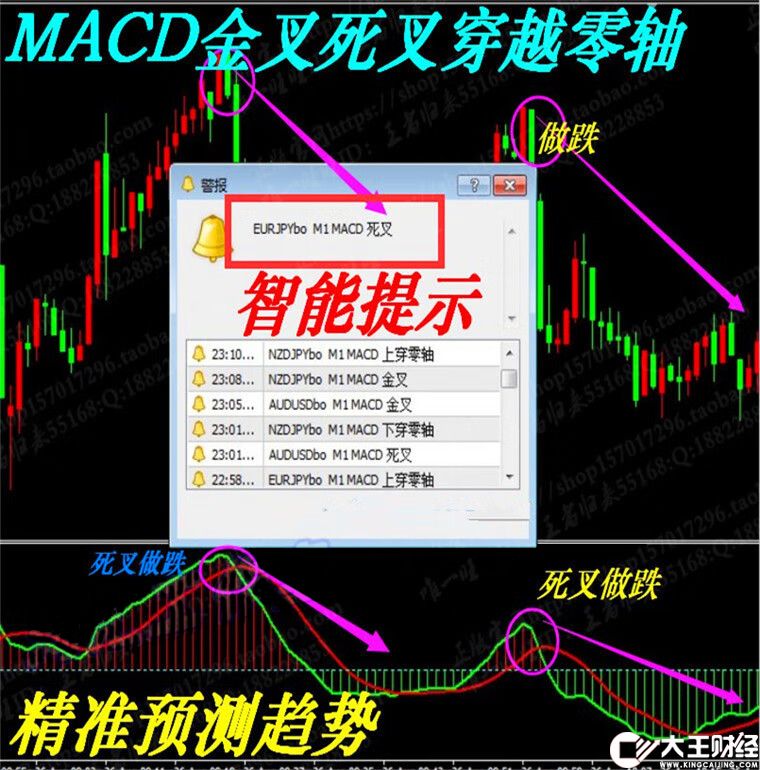 MACD(金叉死叉零軸警報(bào))外匯MT4技術(shù)指標(biāo)黃金原油分析模板